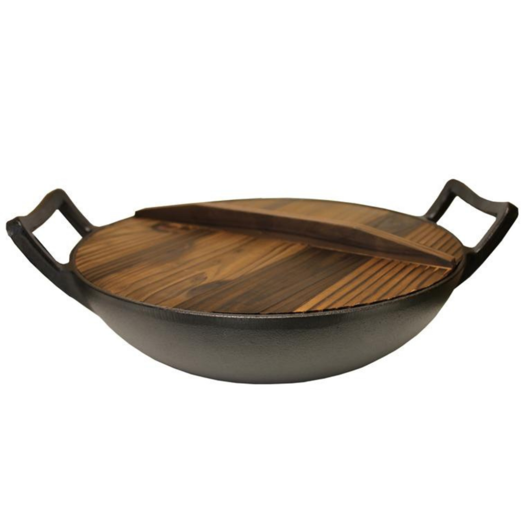 Kaisan House wok with wooden lid