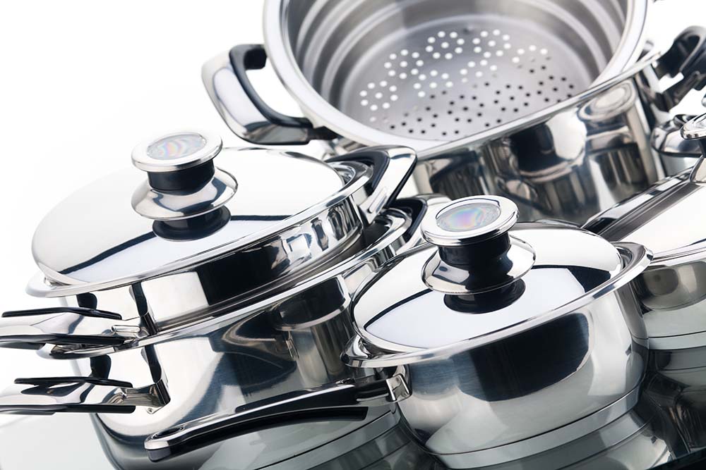 Stainless steel pots and pans are a good fit for a gas stove.
