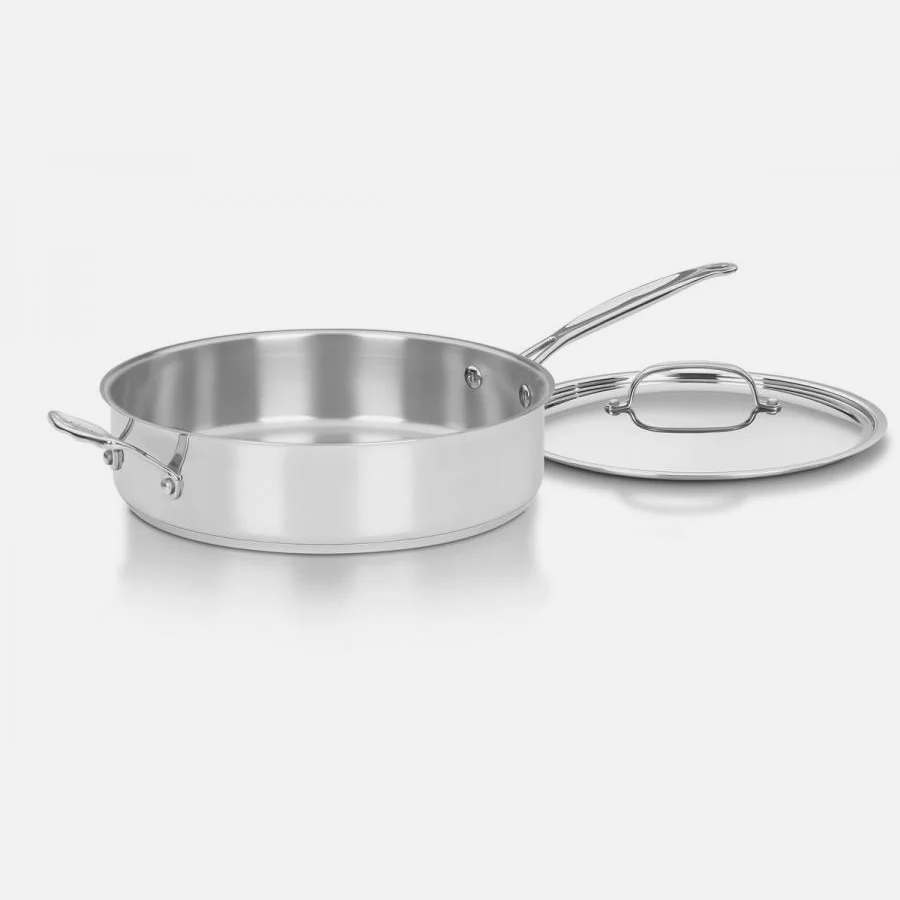 Cuisinart stainless steel 5.5 quarter pan with helper handle and cover