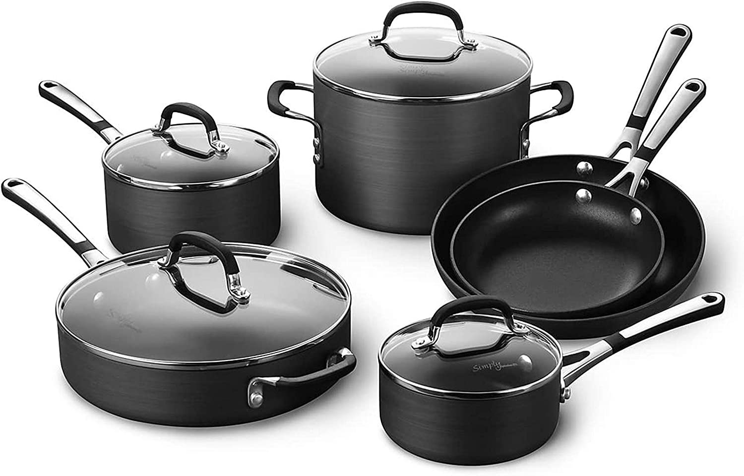 Calphalon hard-anodized aluminum pots and pans set great for a gas stove