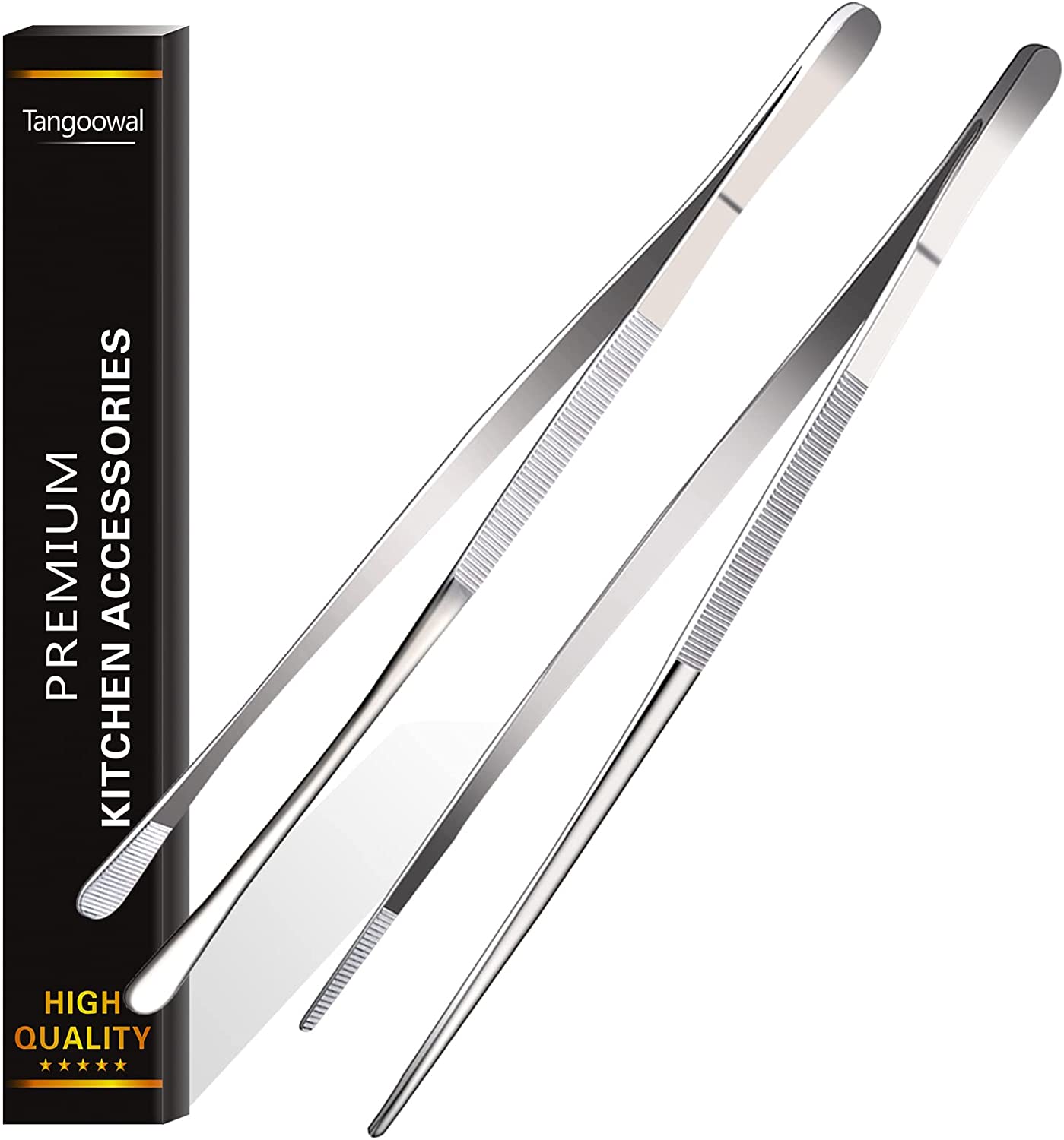 Pair of Stainless Steel Tweezers for Cast Iron Cookware